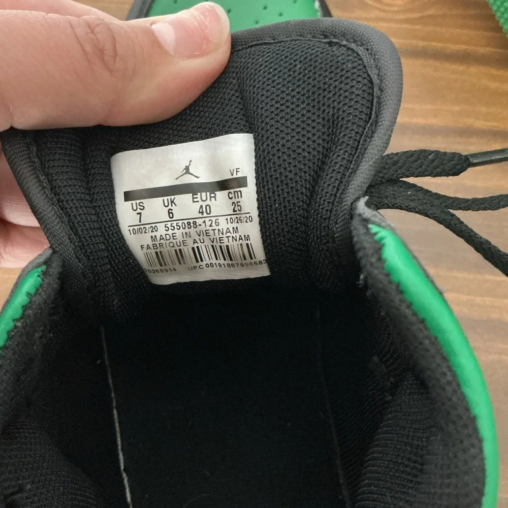 Jordan Black and Green Sneakers